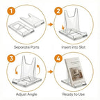 Acrylic Bookends Set – 10 Pieces, Durable Transparent Book Stand for Home & Office, Modern Book Holder Organizers, Space-Saving Design, Clear Color