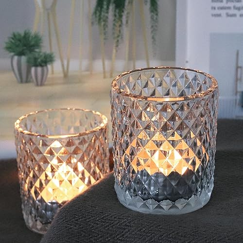 Woho 24pcs Clear Votive Candle Holders, Glass Tea Lights Candle Holder for Wedding Decor, Tealight Candle Holder for Gift Home Decoration - color: Clear