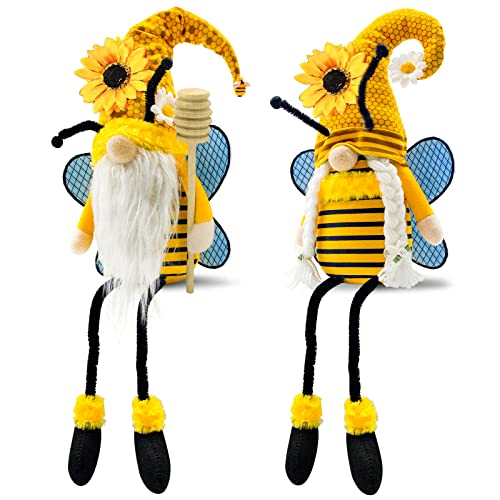 Spring Decorations for Home, Office, Indoor - Yellow Honey Bumble Bee Sunflower Plush Gnomes Doll - Summer Gnome Gifts Ideas for Women - Bee Stuffed Sitters - Unique Housewarming Gifts for New Home - color: Spring-bee
