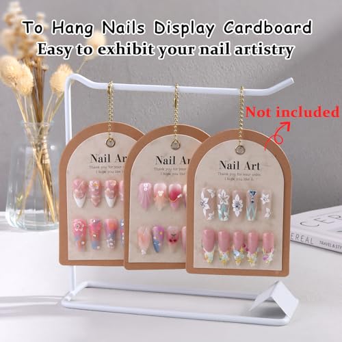 150 Pcs Nail Swatch Sticks with Ring & Nail Art Display Stand Storage Rack, Clear Fan-shaped Display for Nail Art Polish Practice, False Nail Sample Tips Nail tech Supplies for Home or Salon Use - color: White Shelf