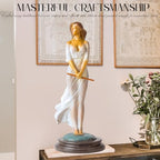 Luo Lirong “Silk Dancer” Bronze Woman Statue – 16.5" Handcrafted Veiled Maiden Figurine, Lost-Wax Cast & Hand-Painted,Elegant Gift, Collectible Art, Home & Gallery Décor - color: 18.5" White