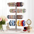 LadyRosian 4 Tier Wooden Display Jewelry Accessory Stand Jewelry Bracelet Holder Bangle Watch Necklace Storage Jewelry Holder Stand Display Organizer, (Antique White-4 layers) - color: Antique White 4-Tier