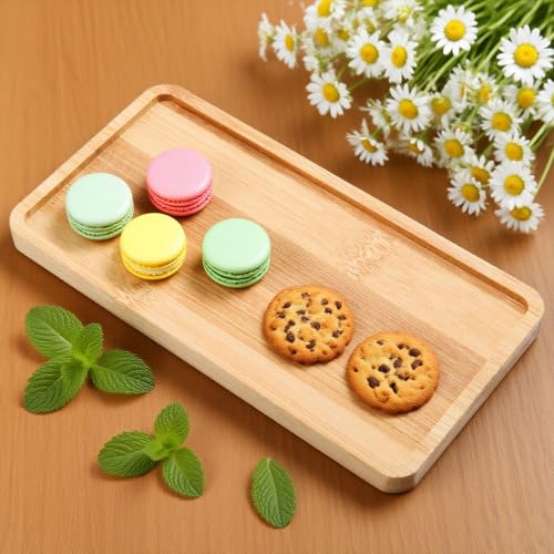 Rectangular Bamboo Tray – 6.9” × 3.5” Outer Size, 6.5” × 3.1” Inner Size, Natural Decorative Organizer for Bathroom, Vanity, Toilet Tank Top, Desk, Entryway or Kitchen Use. - style: Rectangle 6.9x3.5”