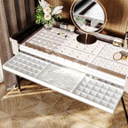 White Jewelry Ring Display Tray PU Leather Ring Earrings Display Organizer Tray - size: 11 Slot