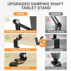 Houele Tablet Stand Holder, Adjustable Foldable Tablet Arm iPad Desk Mount with 360°Rotate Base, Phone Holder iPad Stand for Desk and Bed, Compatible with Tablets, Phones or Other 4-15.6" Device - color: Black