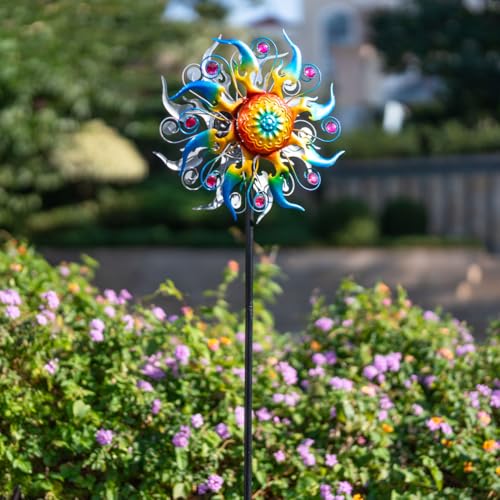 Wind Spinner Outdoor,Kinetic Metal Wind Spinner for Yard,Rustproof＆Waterproof Windmill,Wind Sculptures for Yard Decor 13 * 57 Inches - size: 13‘’Colorful