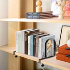 AJART Adjustable Book Ends for Shelves: Black Heavy Duty Bookends - Metal Clamp Book Organizer Storage Holders - color: Black