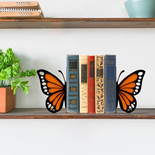 Butterfly Bookends - Decorative and Durable Bow Bookends for Home and Office, Unique and Cute Design