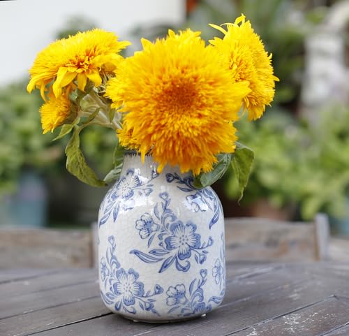 Vintage Blue and White Porcelain Flower Vase Home Decor