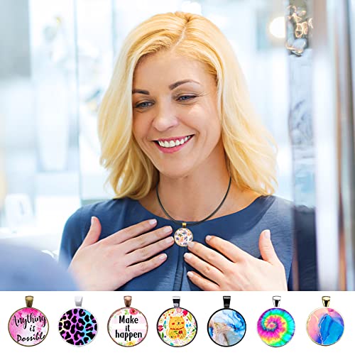 110Pcs Pendant Trays, Round Tray Set, Alloy Tray Charms Bulk, Bezel Pendant Trays for Homemade Jewelry and Necklaces, DIY Crafts, Resin Art, Paint Pour Skins, Costume Jewelry - size: 110 PCS