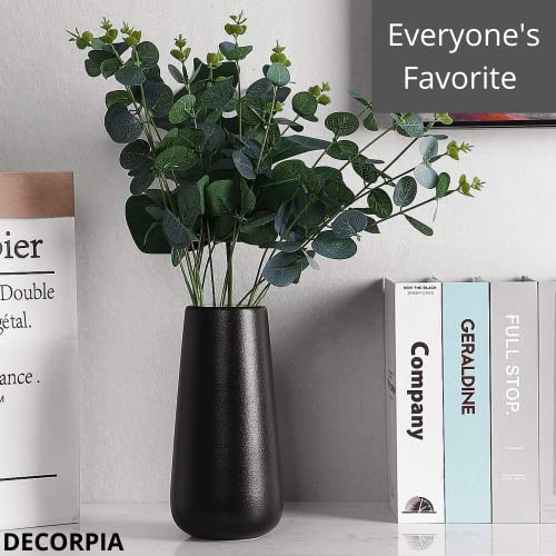 DECORPIA Premium Quality Black Ceramic flower Vase | Home Decor, Vases for Flowers, Farmhouse, Modern, Aesthetic, Bohemian, Pampas Vase