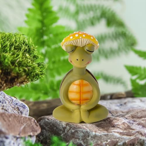 Meditation Turtle Resin Statue - Yoga Meditation Turtle Statue for Desk Living Room Resin Figurine for Home Patio Office Decoration Cute Plant Statues for Tabletop Garden Backyard Decor - style: Turtle