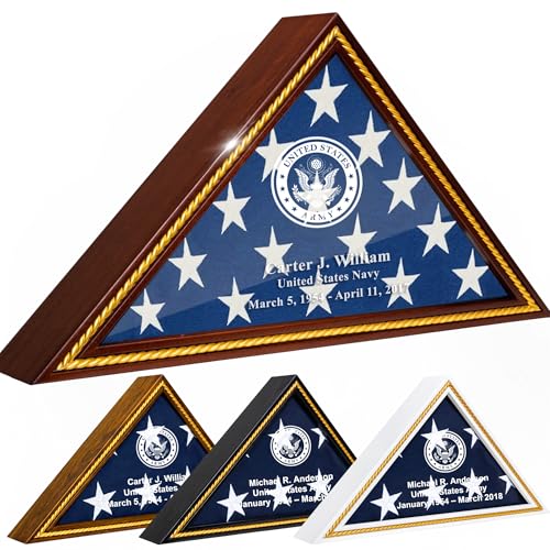SmartChoice Officially Licensed U.S. Army Flag Display Case – Solid Wood Military Flag Case with Personalized Engraving – Veteran, Memorial & Retirement Gift – Fits 5’ x 9.5’ Folded Flag (Mahogany) - color: Mahogany