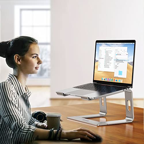 BESIGN LS03 Aluminum Laptop Stand, Ergonomic Detachable Computer Stand, Notebook Riser Compatible with Air, Pro, Dell, HP, Lenovo More 10-15.6" Laptops, Silver - color: B-Silver