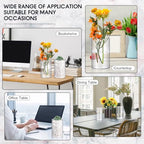 Vesici 12 Pcs Plastic Cylinder Vase 6 Inch Acrylic Cylinder Clear Flower Vase Bulk Hurricane Candle Holder Round Wide Container Centerpiece for Home Office Wedding Decorations