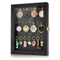 Pocket Watch Display Case, Elegant Keychain Display Stand with 24 Metal Hooks, Wall Mount Display for Pocket Watch Collectors, Unique Gift for Watch Lovers