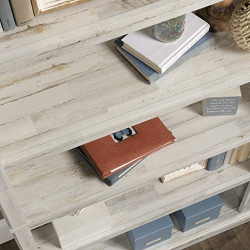 Sauder 5 Tier Book Shelf Wooden Bookcase Multipurpose Bookshelf for Home Office, Living Room, in White Plank - color: White Plank