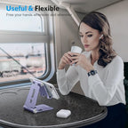 OMOTON Foldable Cell Phone Stand, C4 Portable Aluminum Phone Holder, Adjustable Phone Dock Cradle Compatible with iPhone 17/16/15 Pro Max Air, Samsung Galaxy, Small Tablets, Smart Phones, Purple - color: Purple
