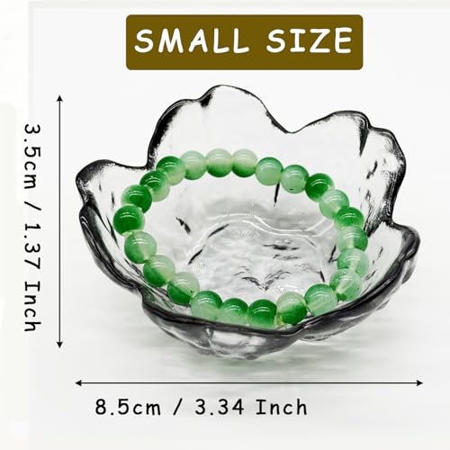 Flower Ring Dish Jewelry Tray, Glass Jewelry Dish Tray, Aesthetic Room Decor Small Trinket Dish, Nightstand Jewlery Ring Holder Dish, Bathroom Jewelry Plate Bowl for Rings Earrings Gift (Smoky Gray) - color: Smoky Gray