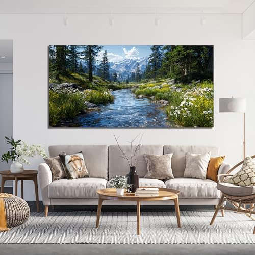 Large Canvas Wall Art Decor Nature Landscape Wall Art Prints Artwork For Walls Green Botanical Wall Art Decorations Wall Art Pictures For Living Room Canvas Art Wall Decor 24"X48" Bedroom Office Decor - color: XY-01L, size: 48"L x 24"W