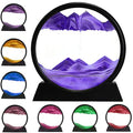 rysnwsu 3D Dynamic Sand Art Liquid Motion, Moving Sand Art Picture Round Glass 3D Deep Sea Sandscape in Motion Display Flowing Sand Painting Relaxing Desk Toys (Purple, 12'') - color: Purple, size: 12''