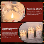 Eywamage Christmas Glass Flameless Pillar Candles with Remote, Flickering LED Battery Candles Bear Holiday Winter Table Decor Gift Set of 3 - color: Bear