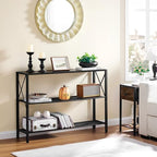 Hoctieon Industrial Console Table, 3 Tier Entryway Table, Hallway Table, Narrow Sofa Table with Shelves, Entrance Table for Entryway, Living Room, Foyer, Hallway, Office, Grey - color: Grey
