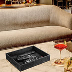 SITHON Valet Tray Desk Organizer, PU Leather Catchall Bedside Vanity Tray Nightstand Caddy Coin Box Key Jewelry Storage Organizer, Valentine's Day Gift, Black - color: *Black