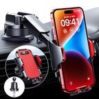 VANMASS [True Military-Grade] Car Phone Holder [Best Suction & Clip] Cell Phone Mount for Dashboard Windshield Vent Truck Cradle Dash Stand for iPhone 15 Pro Max 14 13 12 Android, Red - color: Red