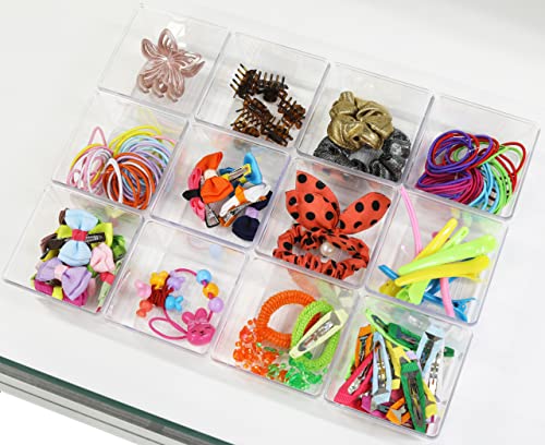 Simple Houseware Clear Drawer Organizer for Office Bin Desk Storage, 3.25"x 3.25", 12 Packs - size: Small Size