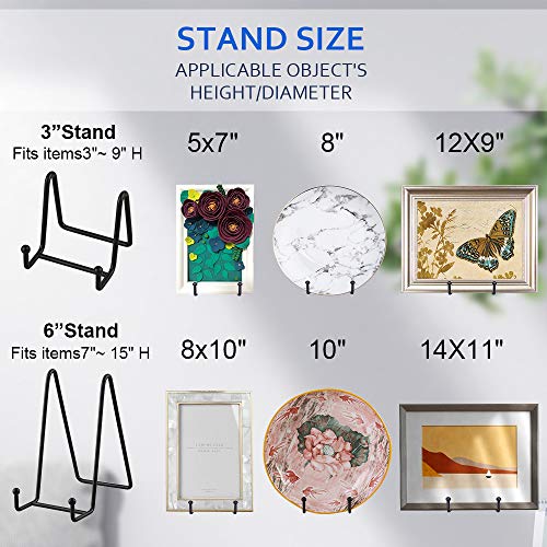 Artliving Plate Stands for Display - Iron Easel Stand Plate Holder Display Stand Picture Frame Stand for Pictures | Photo|Decorative Plate |Dish | Tabletop Art - 3 inch-Black - size: 3“（1 pack）