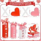 Vercraft 11 Pcs Valentine's Day Table Decorations XOXO Tiered Tray Decor Love Centerpiece Pink Wooden Books Home Table Top Decor for Wedding Party Supplies - style: Xoxo