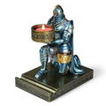 King's Guard Kneeling Knight Candlestick Holders Resin Posture TeaLight Holder Warrior Mobile Phone Stand Pen Holder Candle Holder for Restaurant, Altar, Home Table(Blue) - color: Blue