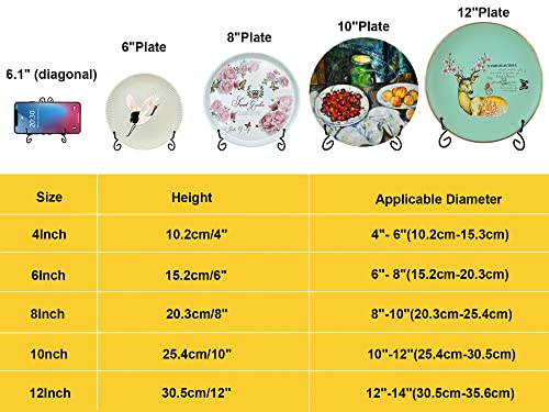 SVENJBB Black Iron Plate Stand, 10 Inch Plate Holder for Display, Small Metal Plate Display Stands for Cookbook, Picture Frame, Photo, Decorative Plates (10 Inch, 1 Pack)