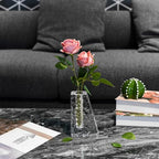 Crystal Flower Vase with Glacial Texture,Heavy Duty Large Clear Vase for Dining Table Kitchen Office Home Shelf Display Wedding Living Room Centerpieces - color: M-cv266a-m