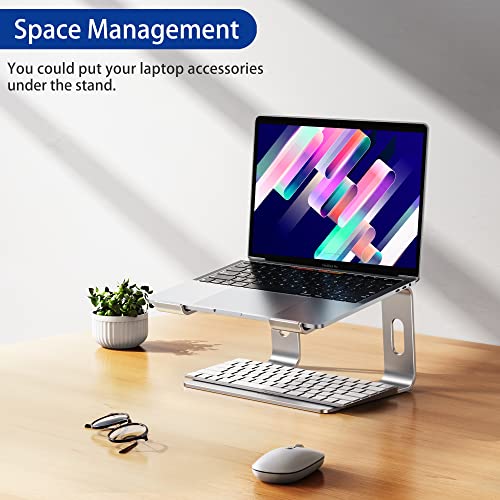 BESIGN LS03 Aluminum Laptop Stand, Ergonomic Detachable Computer Stand, Notebook Riser Compatible with Air, Pro, Dell, HP, Lenovo More 10-15.6" Laptops, Silver - color: B-Silver