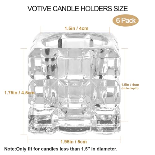 6pcs Votive Candle Holder, Glass Votive Cande Holders Bulk, Tealight Cande Holder for Home Decor, Wedding,Christmas,Thanksgiving - size: 6 Pcs