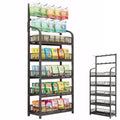 Retail Display Rack Stand, Snack Display Rack with Hooks, Metal Wire Storage Shelf, Snack Candy Display Organizer for Stores Kitchen Office(5-Tier 27.6x10.6x65.3 in)