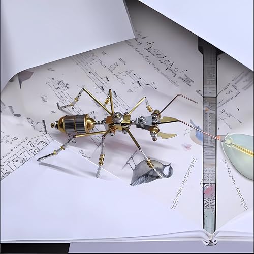 3D Steampunk Mechanical Insect Puzzle Kit - DIY Metal Assembly Model for Adults, Unique Retro Brass Sculpture Craft for Home Office Decoration (Ant B) - style: Ant B