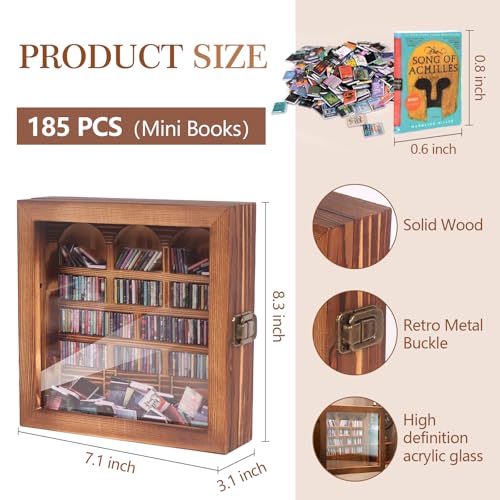 Anxiety Bookshelf – Mini Books Display for Stress Relief and Fun Decor, Perfect Decorative Miniature Library for Book Lovers, Ideal for Home Decor, Office Décor, and Thoughtful Gift Giving - Pine Wood - color: Pine Wood