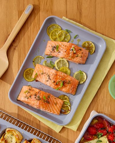 Caraway Nonstick Ceramic Small Baking Sheet (9x13”) – Non-Toxic, PTFE & PFOA Free – Oven Safe – Aluminized Steel Core – Mini Sheet Pan for Baking, Roasting & More - Black - color: Black, size: Small 9" x 13"