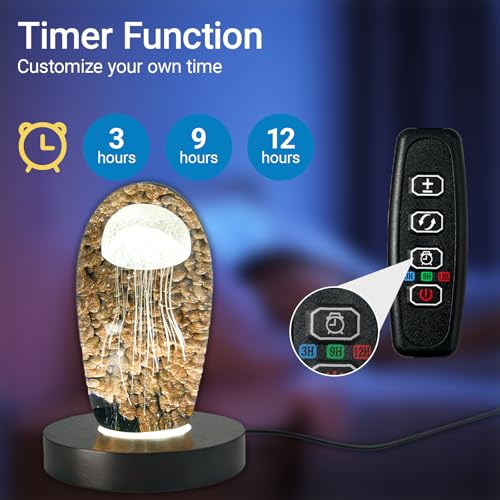 Wood LED Light Base - Crystal Display Base for Glass Art/Acrylic, 3 Light Modes with 10-Level Dimming & Auto Timer (Dark Brown, 4.7inch) - color: Dark Brown, size: 4.7inch