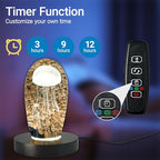 Wood LED Light Base - Crystal Display Base for Glass Art/Acrylic, 3 Light Modes with 10-Level Dimming & Auto Timer (Dark Brown, 4.7inch) - color: Dark Brown, size: 4.7inch