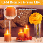 12 Pack 6.5" Tall x 2.4" Diameter Clear Glass Cylinder Vases-Flower Vases for Centerpieces, Hurricane & Floating Candle Holders for Weddings, Parties, Home Decor,Table Displays - size: 12 Pc(6.5" x 2.4")
