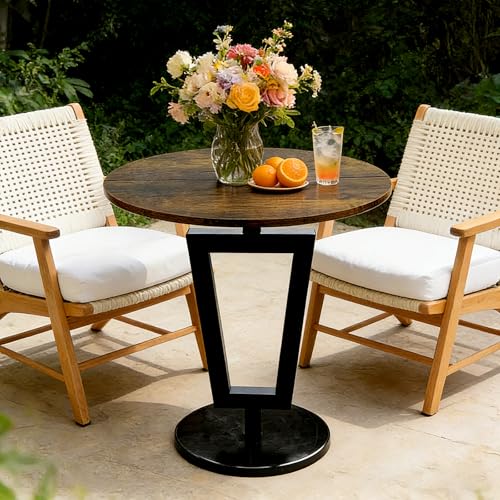 Round 17x19 inch End Table Heavy Duty Modern Side Table Stable Sofa Side Table with Marble Base Accent Coffee Table Nightstand for Living Room Bedroom-Amber - color: Amber-b