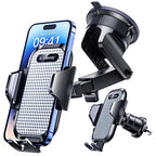 VANMASS [True Military-Grade] Car Phone Holder [Best Suction & Clip] Cell Phone Mount for Dashboard Windshield Vent Truck Cradle Dash Stand for iPhone 15 Pro Max 14 13 12 Android, White - color: White