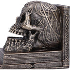Nemesis Now Celtic Tale Resin Bookends - Heavy Decorative Book Ends for Literature Collections, Ornate Celtic Skull Design and Knotwork, Bronze Finish