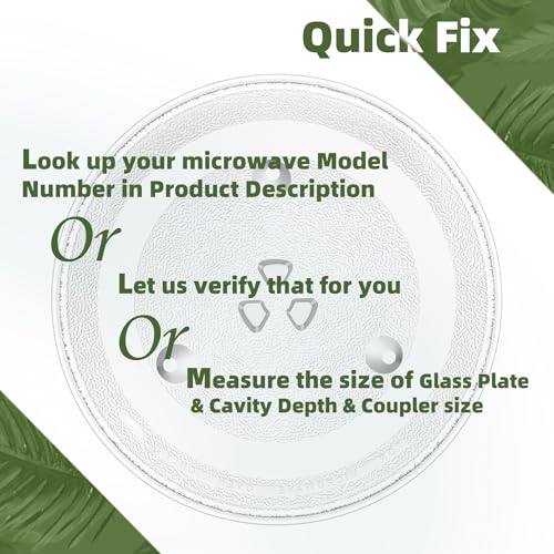 11.25" Microwave Plate Replacement for 3517203500 3517203510 Magic Chef MCO160 Series Compatible with Sharp Microwave Plate R318 R331 Series Frigidaire 5304481353 and 11 1/4 inch Daewoo Glass Plate - size: 11.25" Small Coupler Hole