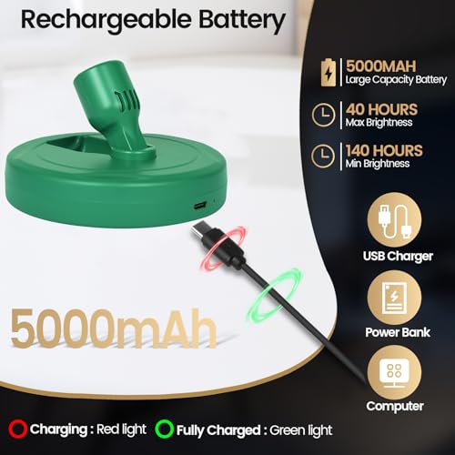 HAMVIDNE LED Spotlight, Rechargeable Battery Picture Lights, Uplighting Indoor, Spot Light with Remote, Plant Tree & Wall Art Display Dartboard Closet Spotlight-Green - color: Chargeable Green, size: 2 Pack