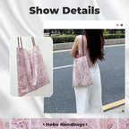 DGAZ Designer Hobo Bags for Women, Luxury Tote Bag with Zipper, Large Shoulder Bags - color: Peach Blossoms